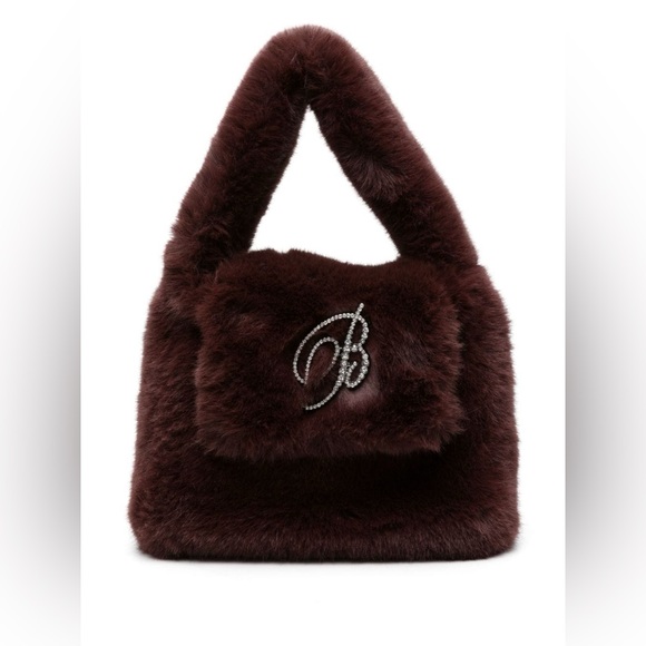 Blumarine Handbags - Blumarine Rhinestone B-Logo Fur Bag NWT
